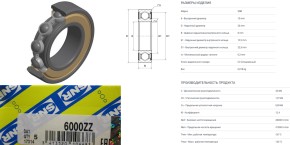 Подшипник шариковый SNR 10х26х8 OE: 6000.ZZ (6000ZZ/80100)